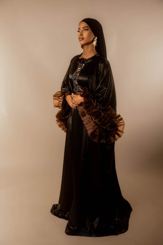 Robe Abaya black bogolan