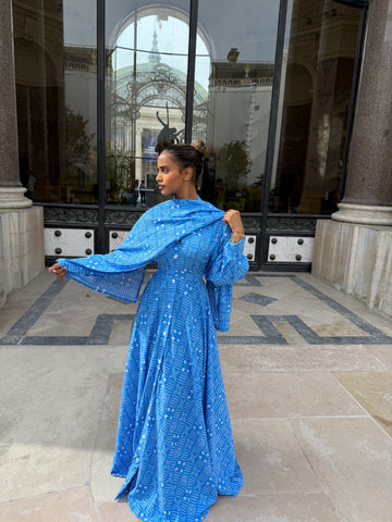 Robe yeleen bleu ciel