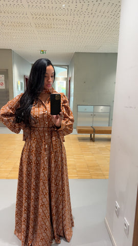 Robe yeleen marron cuivré