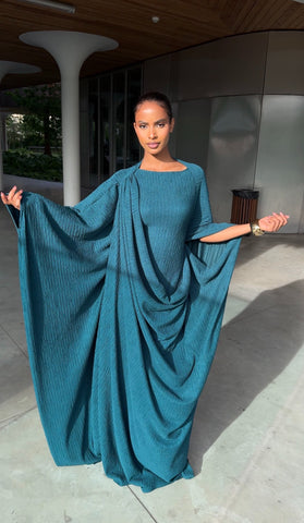 Robe aliyah bleu paon