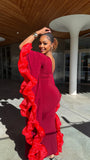 Robe safeeraa rouge bordeaux fin de série