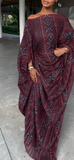 Robe Adisa bogolan burgundy
