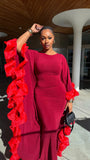 Robe safeeraa rouge bordeaux fin de série